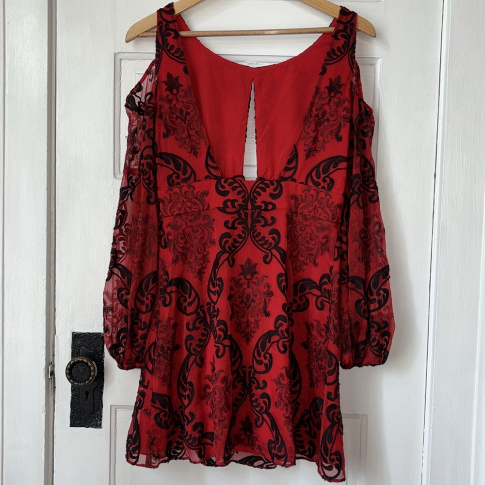 FREE PEOPLE WANT TO WANT ME EMBROIDERED MINI DRESS - Picture 7 of 16